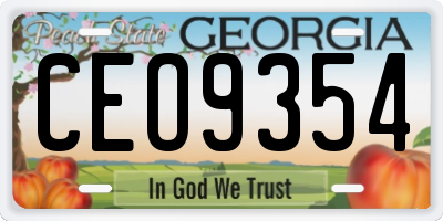 GA license plate CEO9354