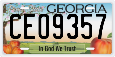 GA license plate CEO9357