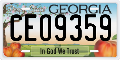 GA license plate CEO9359