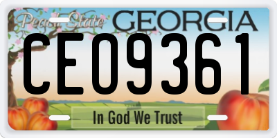 GA license plate CEO9361