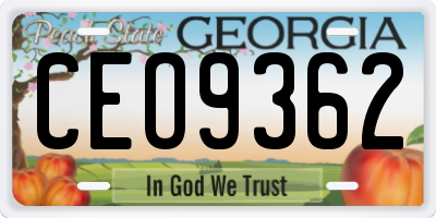 GA license plate CEO9362