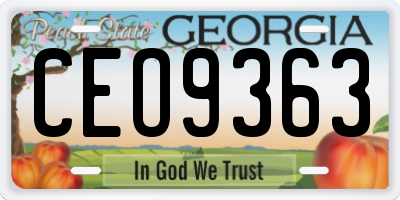 GA license plate CEO9363