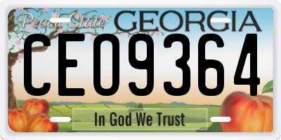 GA license plate CEO9364