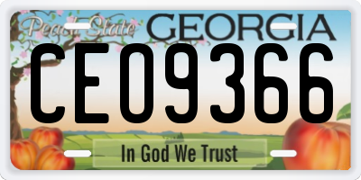 GA license plate CEO9366