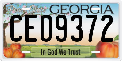 GA license plate CEO9372