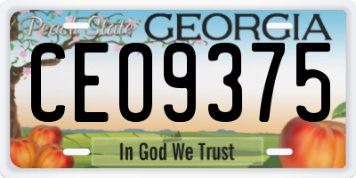 GA license plate CEO9375