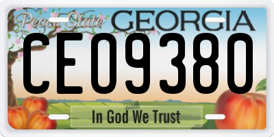 GA license plate CEO9380