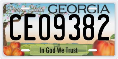 GA license plate CEO9382