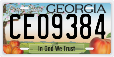 GA license plate CEO9384