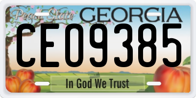 GA license plate CEO9385