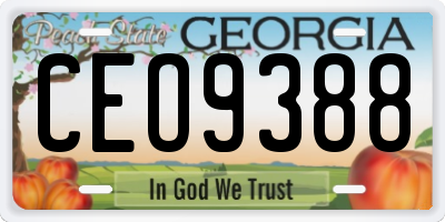 GA license plate CEO9388