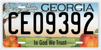 GA license plate CEO9392