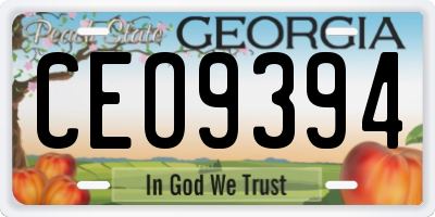 GA license plate CEO9394