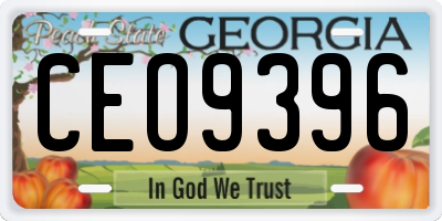 GA license plate CEO9396