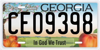 GA license plate CEO9398