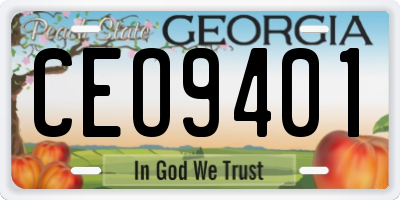GA license plate CEO9401