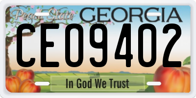 GA license plate CEO9402