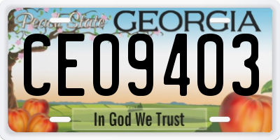 GA license plate CEO9403