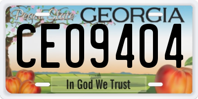 GA license plate CEO9404