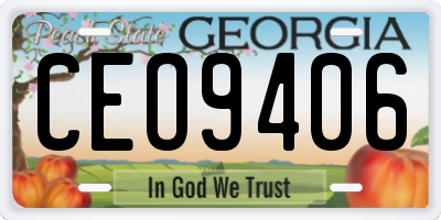 GA license plate CEO9406
