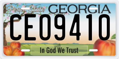 GA license plate CEO9410