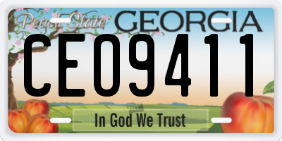 GA license plate CEO9411