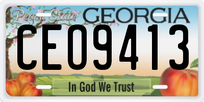 GA license plate CEO9413