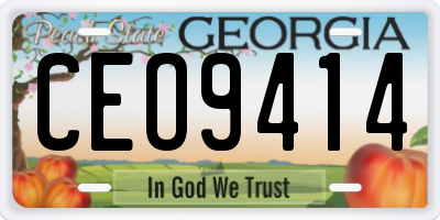 GA license plate CEO9414