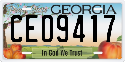 GA license plate CEO9417
