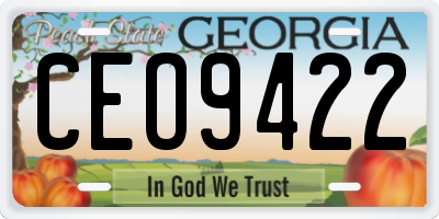 GA license plate CEO9422