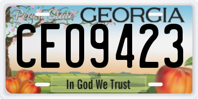 GA license plate CEO9423