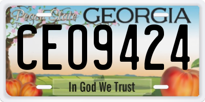 GA license plate CEO9424