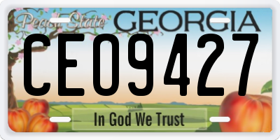 GA license plate CEO9427