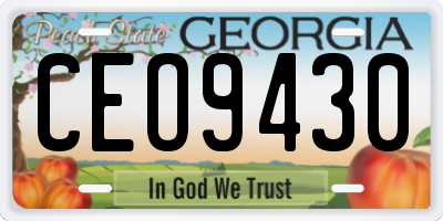 GA license plate CEO9430