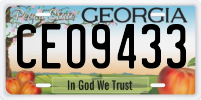 GA license plate CEO9433
