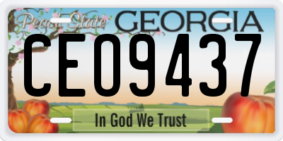 GA license plate CEO9437