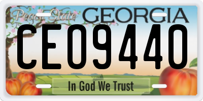 GA license plate CEO9440
