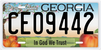 GA license plate CEO9442