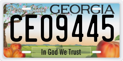 GA license plate CEO9445
