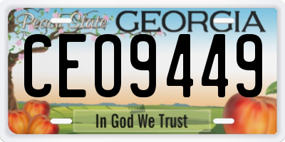 GA license plate CEO9449