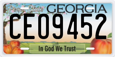 GA license plate CEO9452