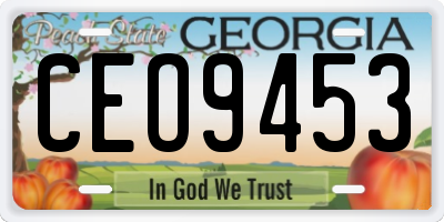 GA license plate CEO9453