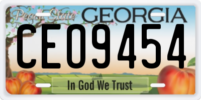 GA license plate CEO9454