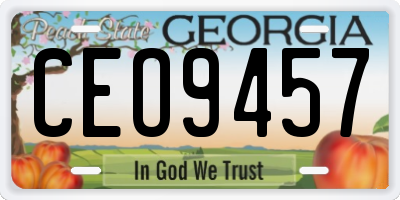 GA license plate CEO9457