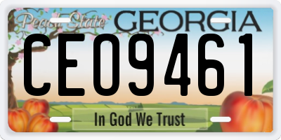 GA license plate CEO9461