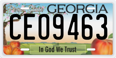 GA license plate CEO9463