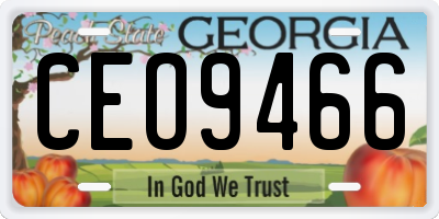 GA license plate CEO9466