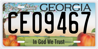 GA license plate CEO9467