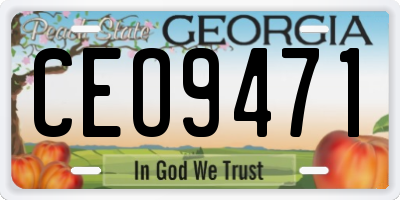 GA license plate CEO9471