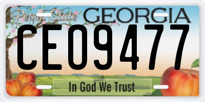 GA license plate CEO9477